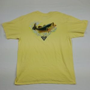 Columbia Men's T-shirt Size Large Yellow Largemout